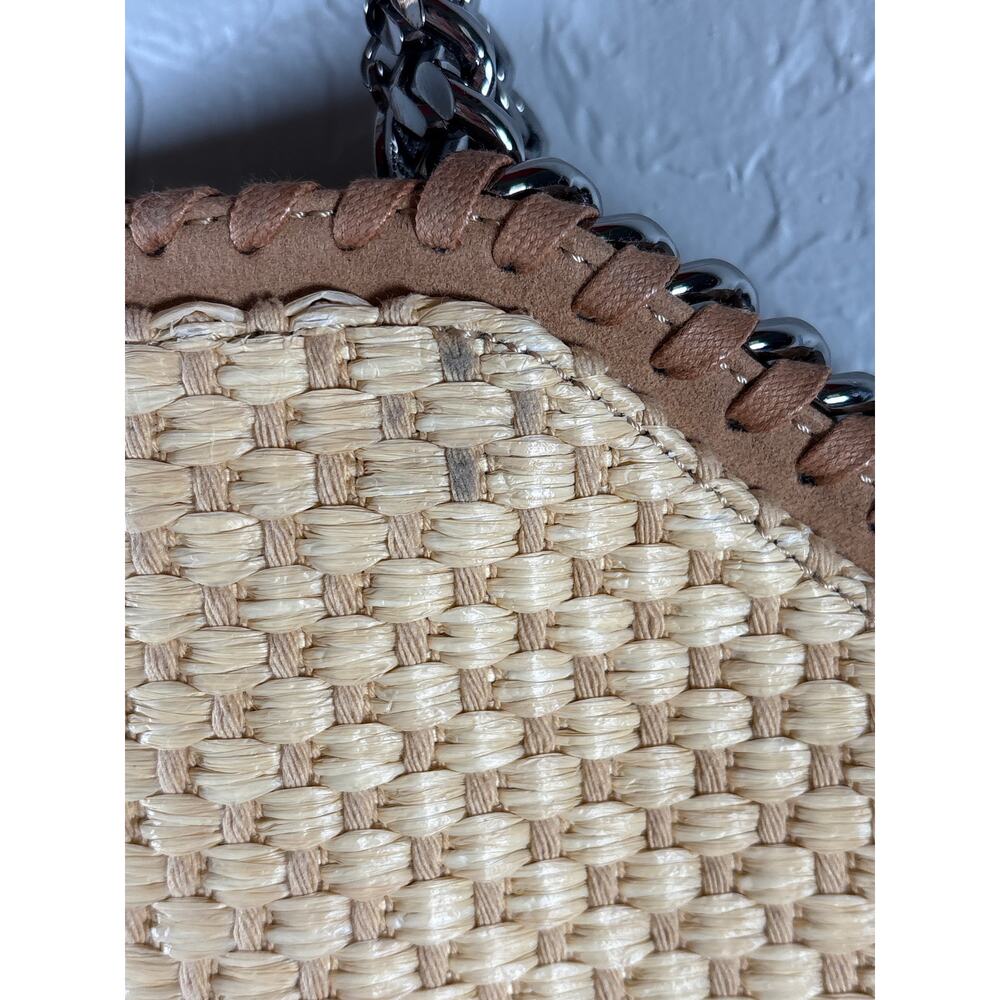 Stella McCartney 3 Triple chain Tote Eco Woven Raffia XL Bag Purse - Picture 9 of 11